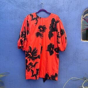 Anthropologie Red and Black Midi Dress